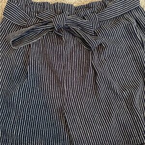 Max Studio Black and White Striped Women Shorts